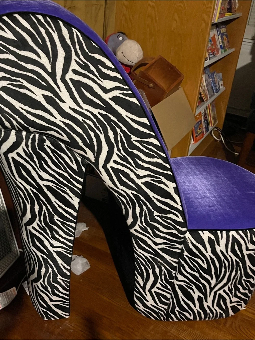 Purple Zebra High-Heel Accent Chair by